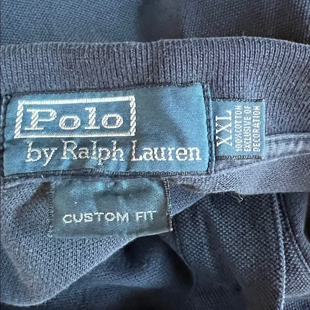 Polo Ralph Lauren Men's Classic Navy Blue long sleeve shirt XXL custom fit